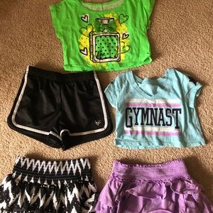 Justice Skirt Shirt and Shorts Bundle/Lot